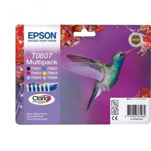 Epson T0807 6-Colour Multipack Ink Cartridge -(Hummingbird)