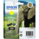 Genuine Epson 24XL Yellow (Elephant) High Capacity - OEM Ink Cartridge