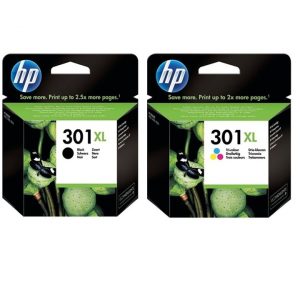 Genuine HP 301XL Black & Tri-Colour (High Capacity) Ink Cartridge Combo Pack